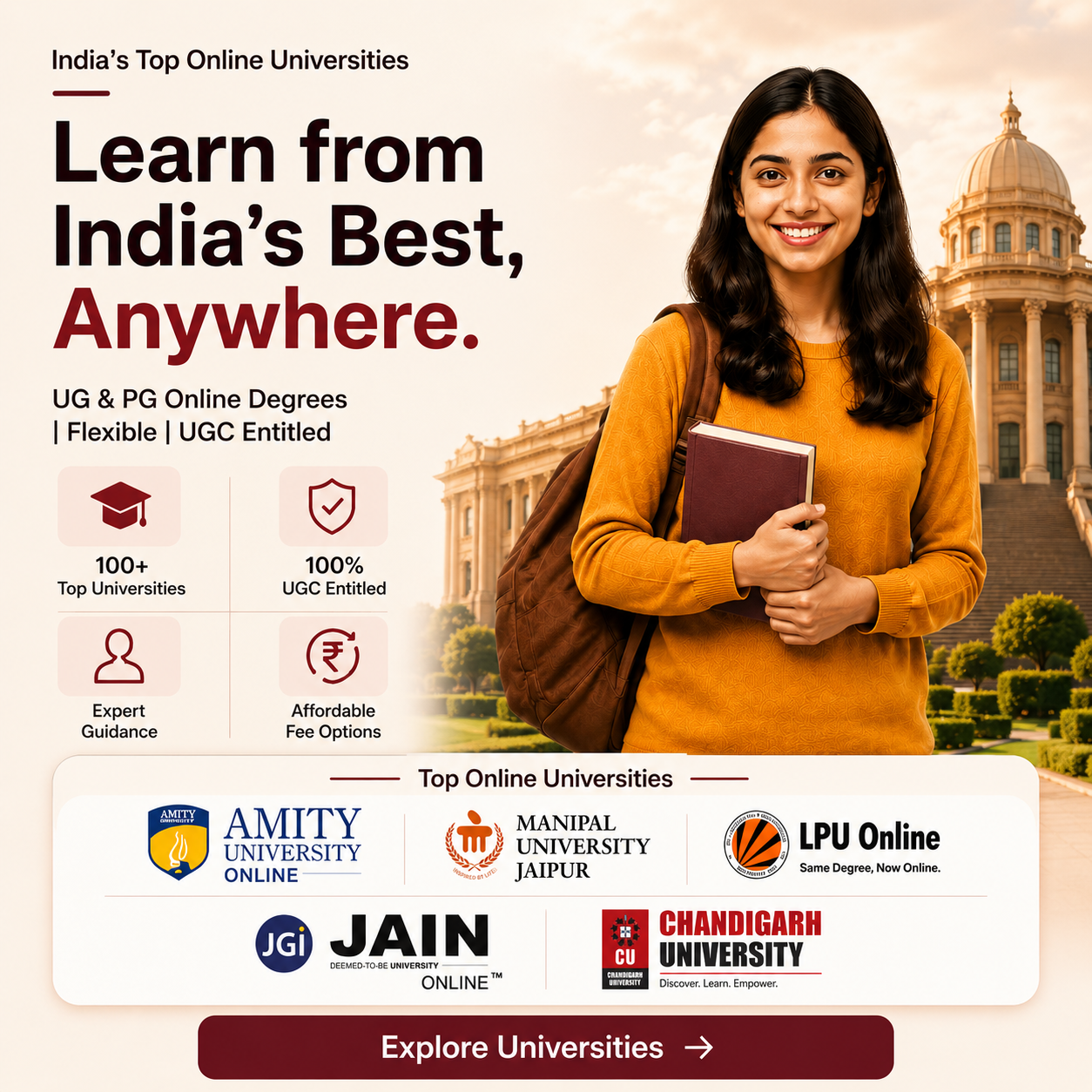 Explore UGC-entitled online degree programmes