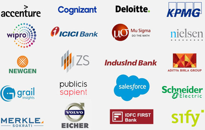 Companies that recruit NMIMS Online online programme graduates
